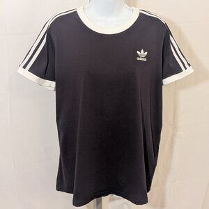 Adidas Originals Black & White Adicolor 3-Stripe Trefoil Logo T-Shirt Sz 2XL GC